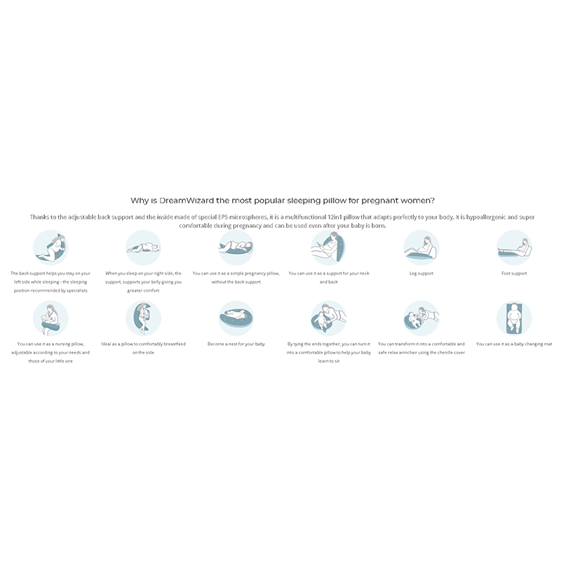 Nuvita Dream Wizard Pillow Grey - 12 in 1 - Various Colors