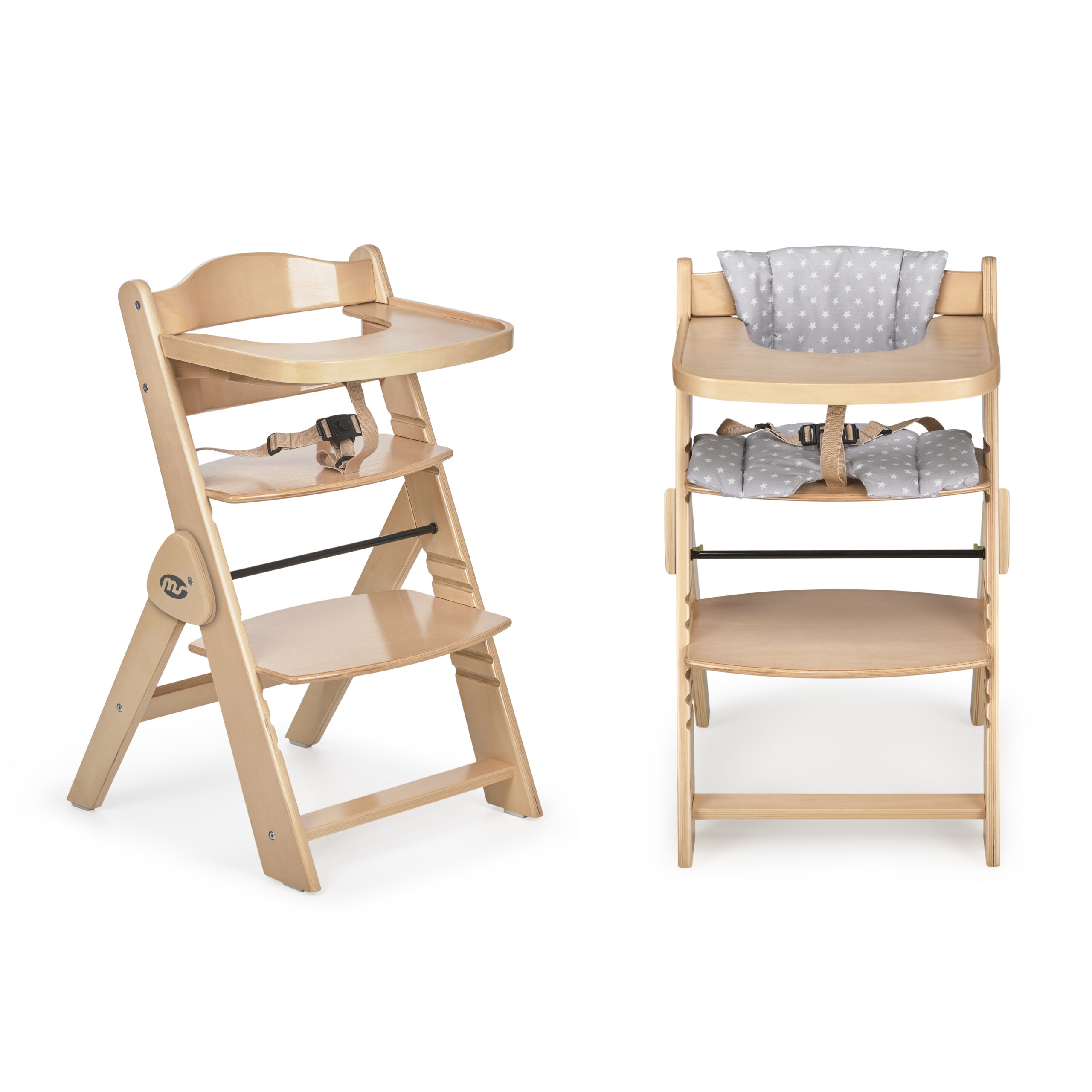 MS - HIGH CHAIR NAT WITH STARS