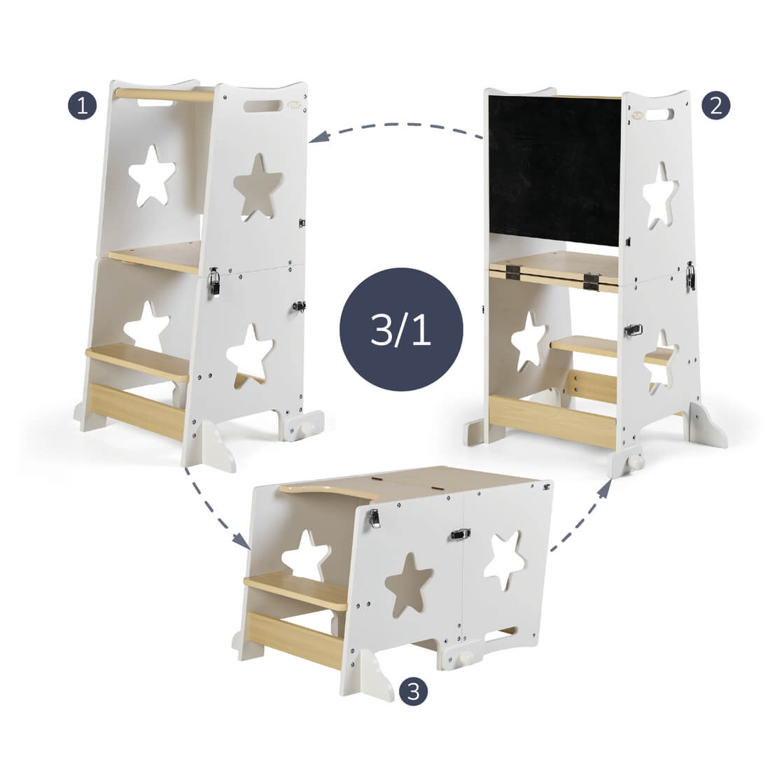 MS Learn Up - Learning Tower 3 in 1 - Various Colors