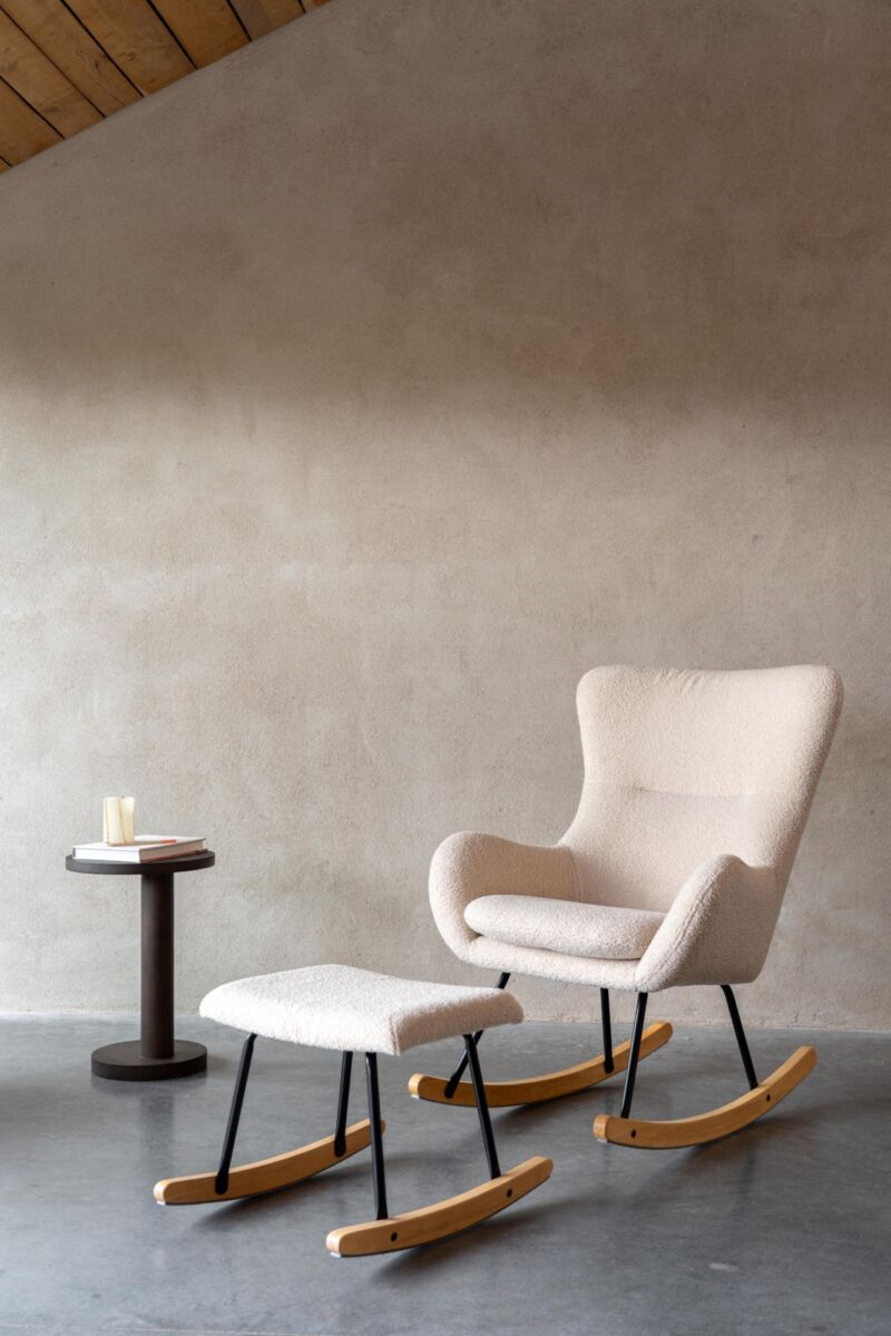 Quax Rocking Chair Adult Beige + Footstool